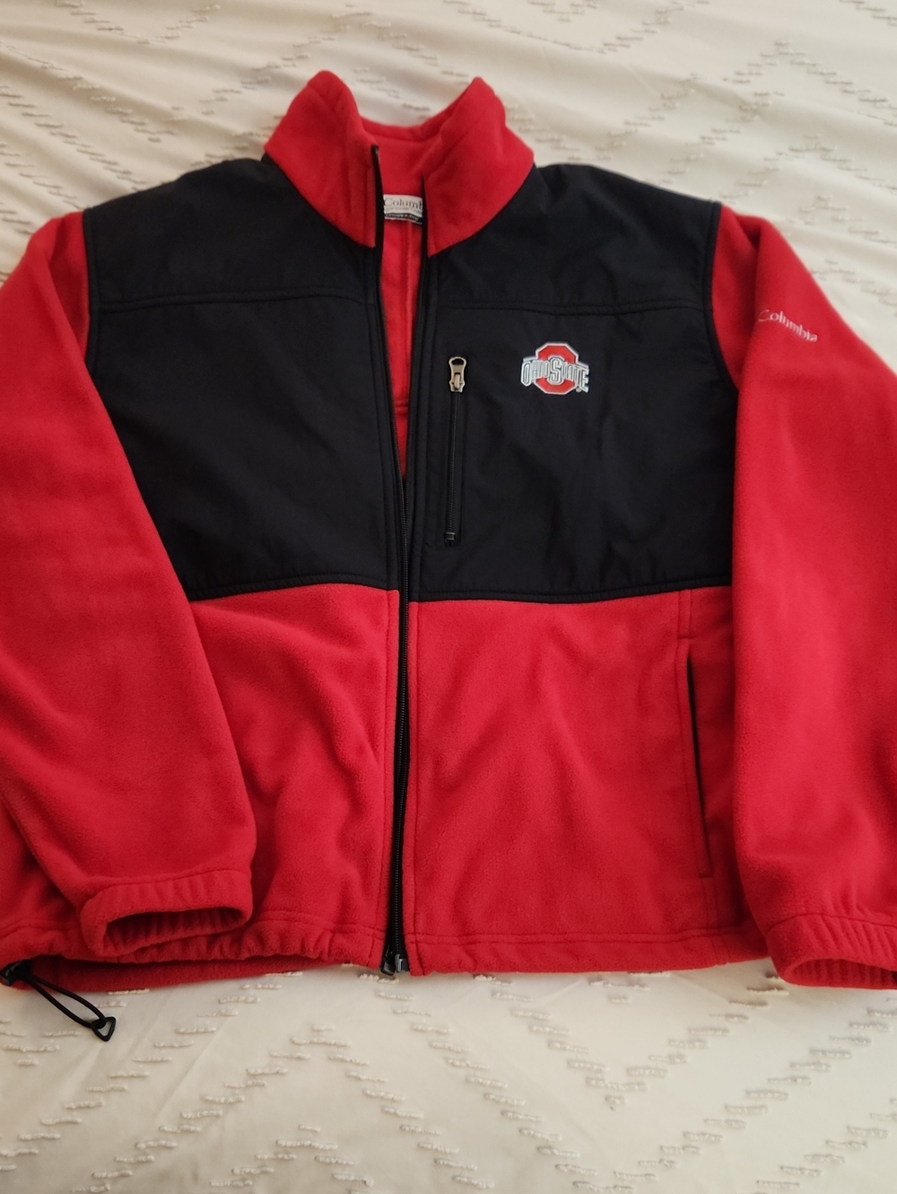 Columbia Red and Black Ohio State Fleece Jacket